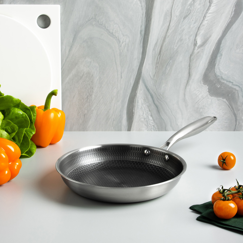 SATOSHI Савона Сковорода Triply 3-х слойная 24х4,3см, нерж.сталь 18/10, антиприг.покр. "соты", инд, арт.№ 822-193