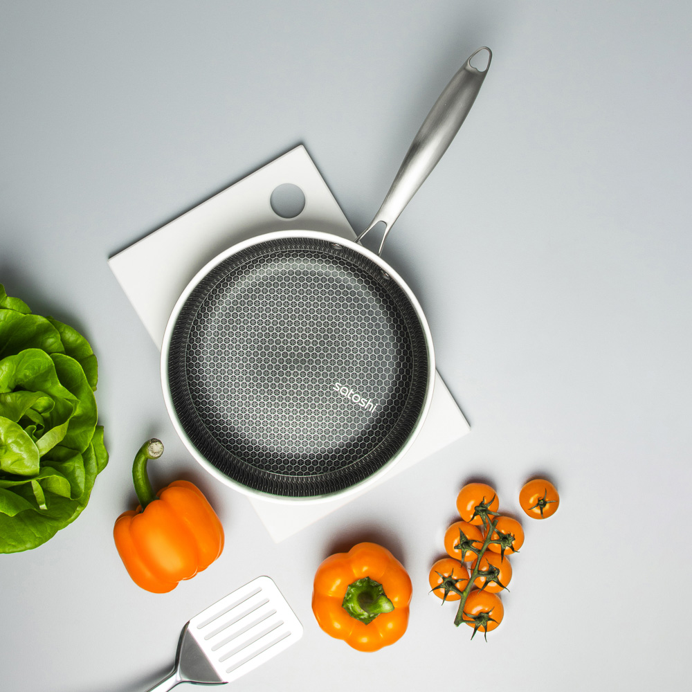 SATOSHI Савона Сковорода Triply 3-х слойная 24х4,3см, нерж.сталь 18/10, антиприг.покр. "соты", инд, арт.№ 822-193