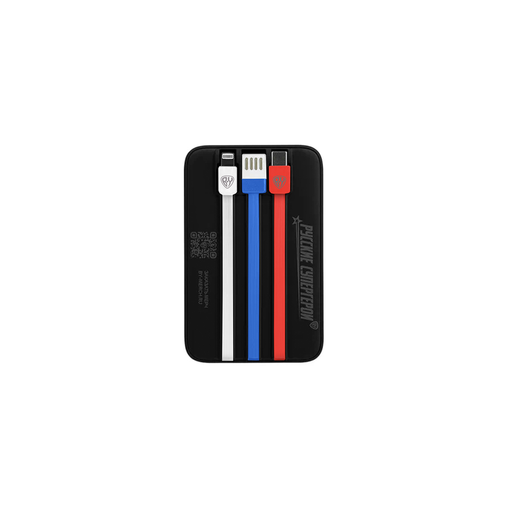 BY Аккумулятор мобильный Светящийся 10000мАч, USB-A,USBC,встр.каб.,QC,PD,22.5W, Герб, короб. красная, арт.№ 031-198