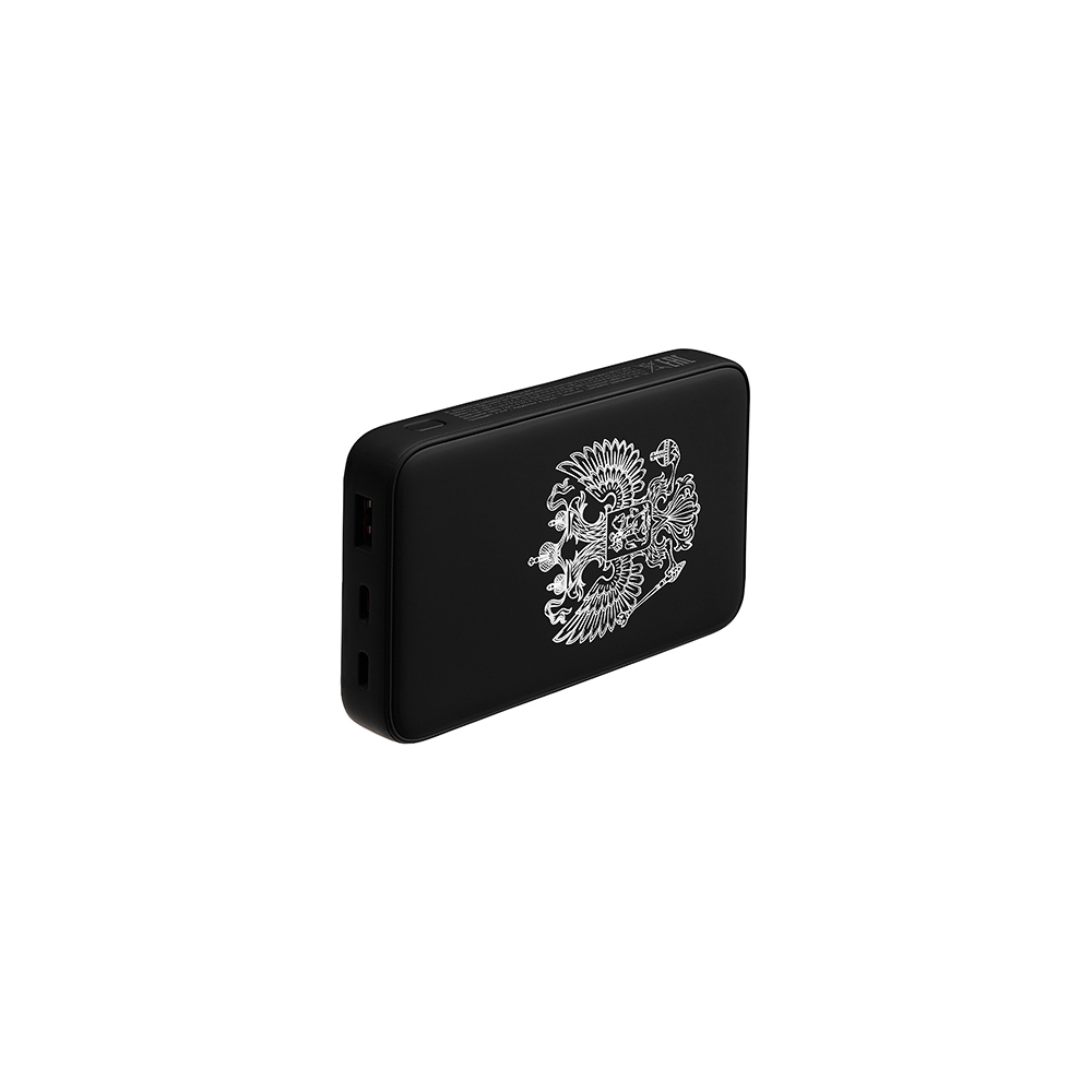 BY Аккумулятор мобильный Светящийся 10000мАч, USB-A,USBC,встр.каб.,QC,PD,22.5W, Герб, короб. красная, арт.№ 031-198