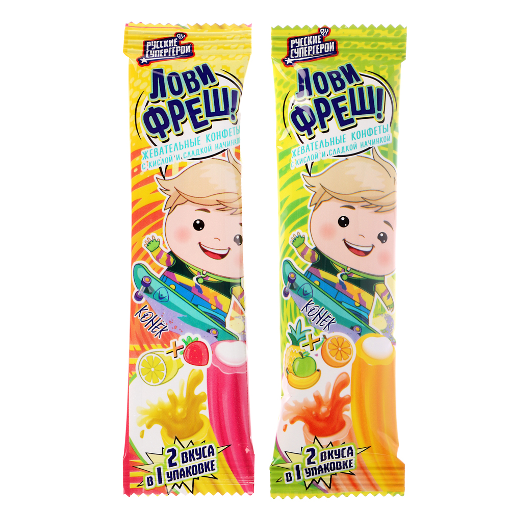 BY Русские Супергерои Жевательные конфеты кислые 16 гр., арт.№ 347-221