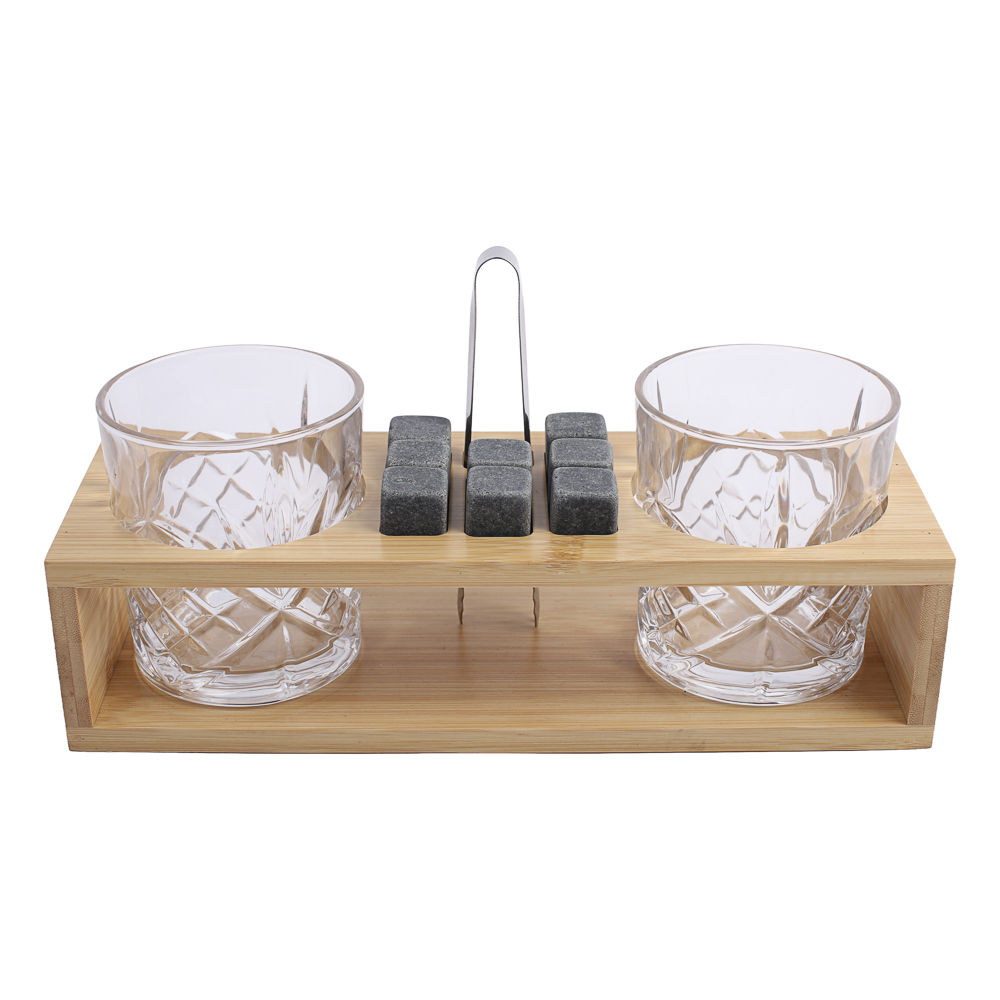 Наб.для виски 12 пр. тм SATOSHI стакан 2шт;мрам.камни 8шт, щипцы,подст, стекло, нерж.сталь, бамбук, арт.№ 882-487