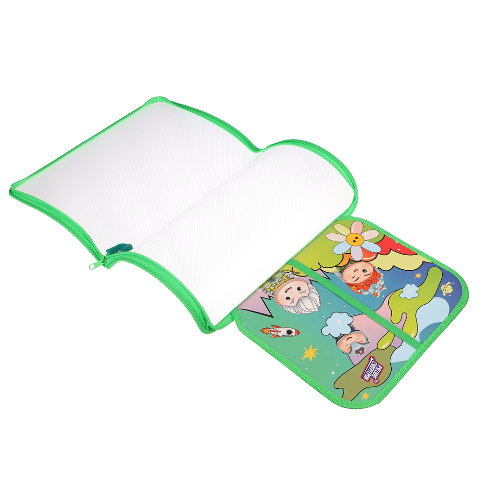 Папка для труда BY Русские Супергерои А4 пластик, молния вокруг, откидная планка, 33х2,5х23 cм, арт.№ 801-085