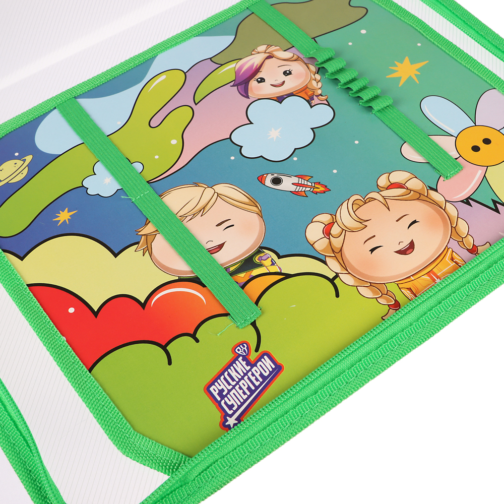 Папка для труда BY Русские Супергерои А4 пластик, молния вокруг, откидная планка, 33х2,5х23 cм, арт.№ 801-085