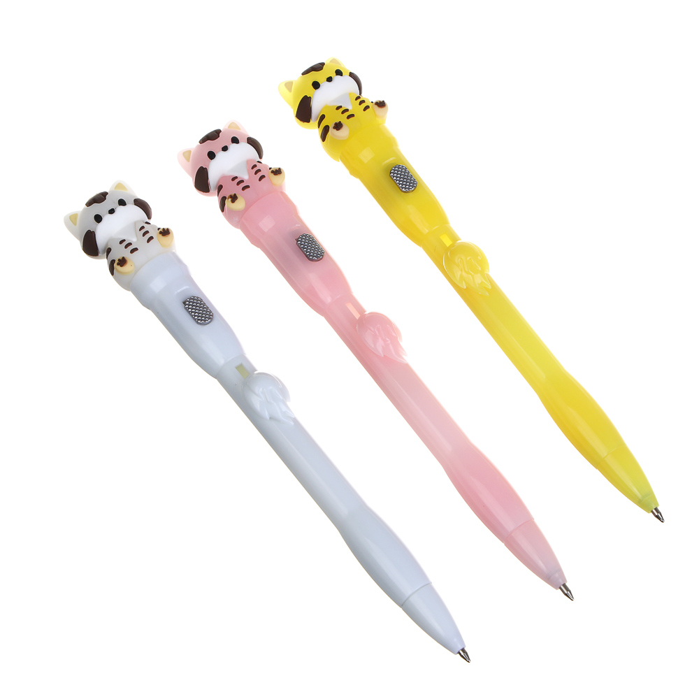 Ручка шариковая синяя с проекцией "Котик", 3 дизайна, шоу-бокс, арт.№ 591-249