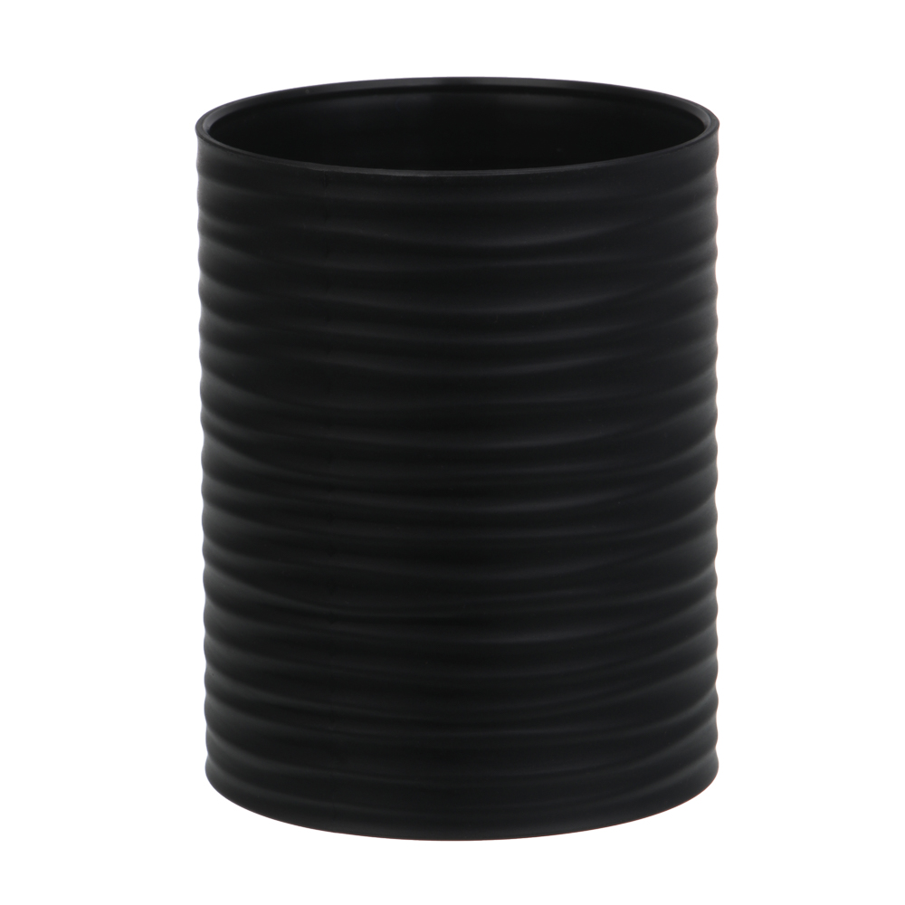 Стакан для ванной комнаты тм VETTA Тренто, пластик, PP, черный, 7,5х7,5х10см, арт.№ 463-615