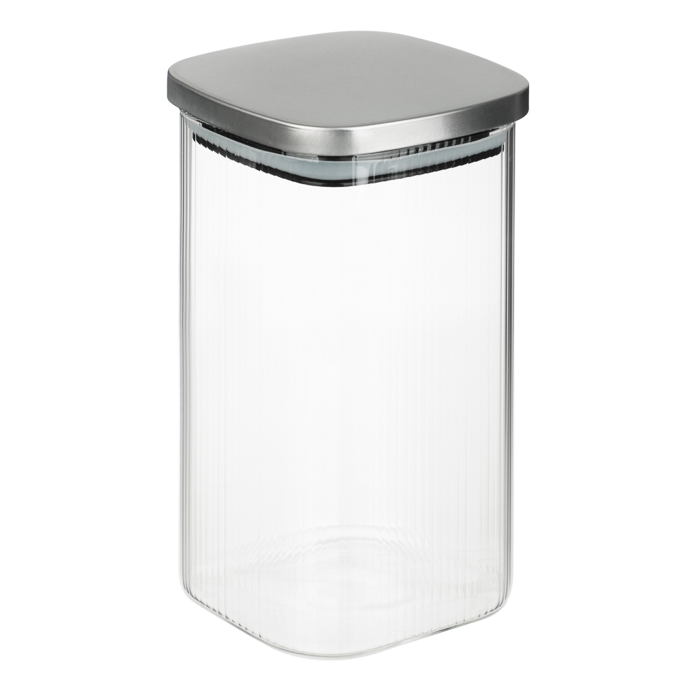 VETTA Рельеф Банка для хранения с металлической крышкой 1400мл, 18х10см, стекло, арт.№ 828-326