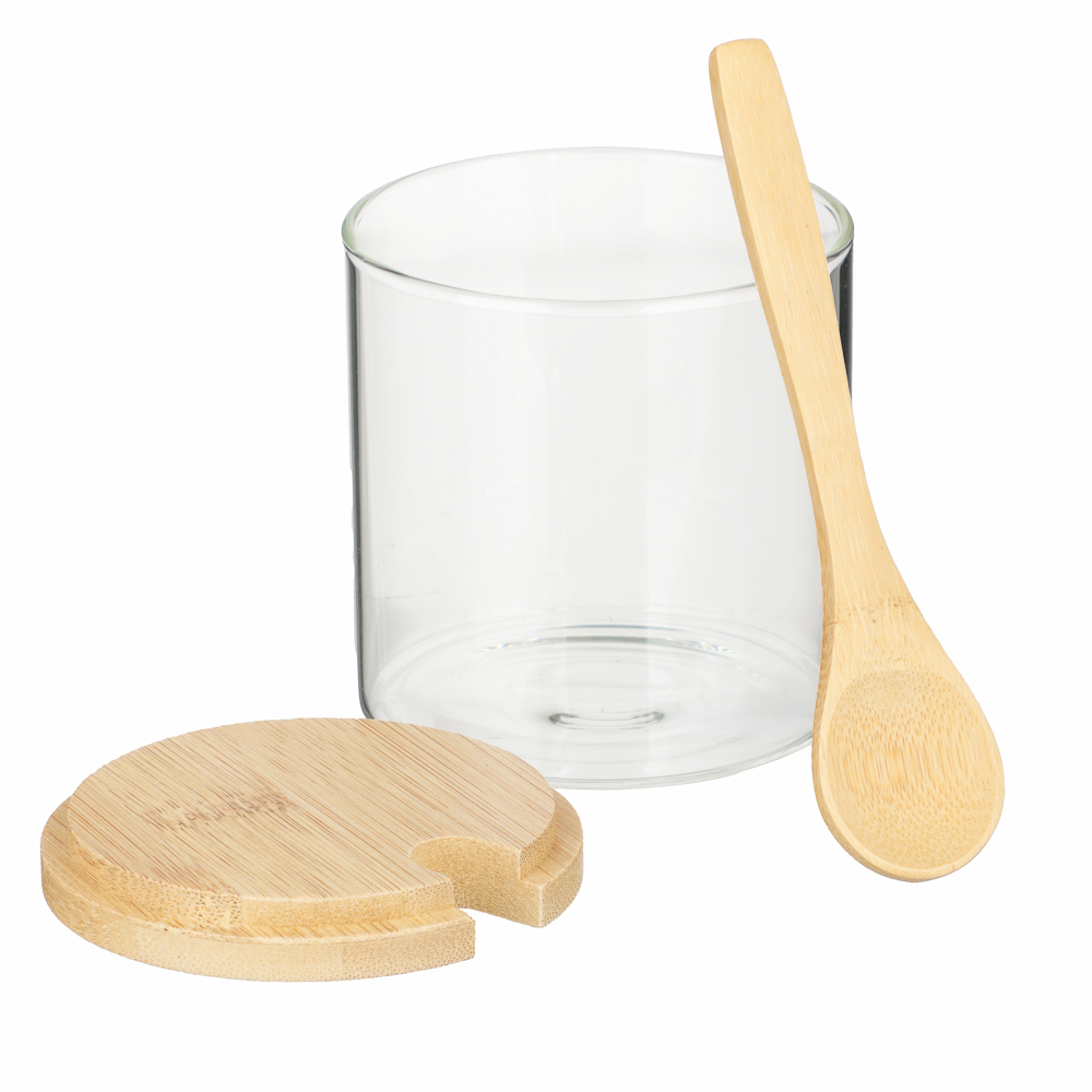 VETTA ЭКО Набор банок для хранения с ложкой, 3шт., 300мл, 28х10х9,5см, стекло, бамбук, арт.№ 828-327