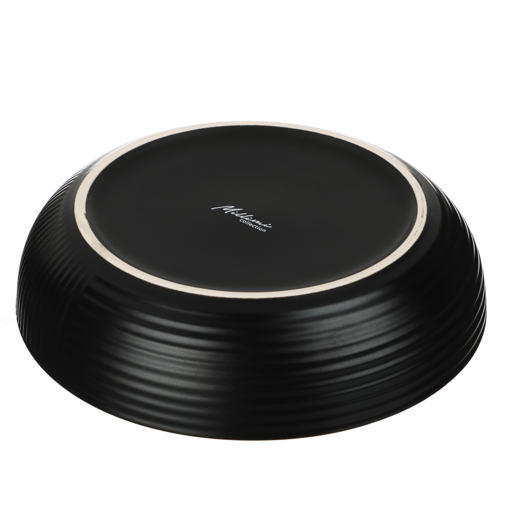 MILLIMI Монблан тарелка для супа 20x5см, 800мл, керамика, черный, арт.№ 824-221