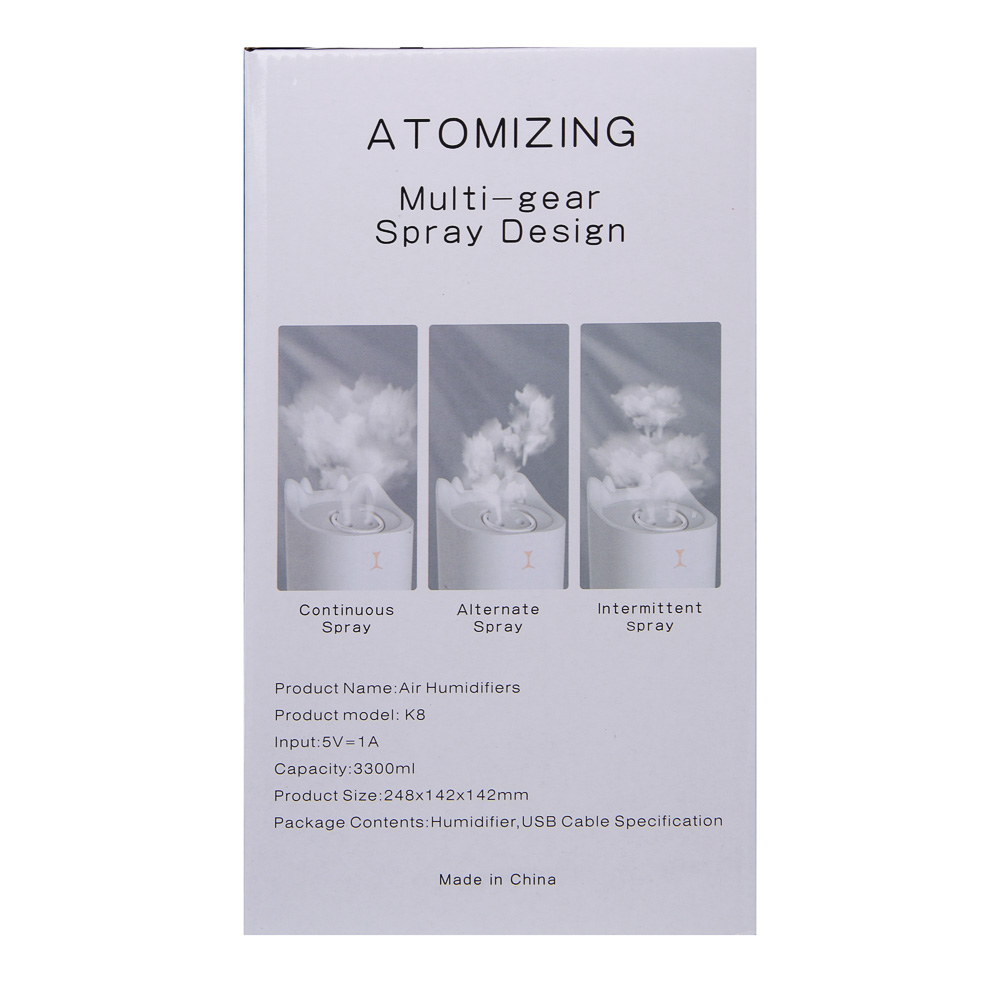 LEBEN Увлажнитель воздуха, 3,3л, 25x14x14см, питание от USB, 5Вт, белый, арт.№ 246-014