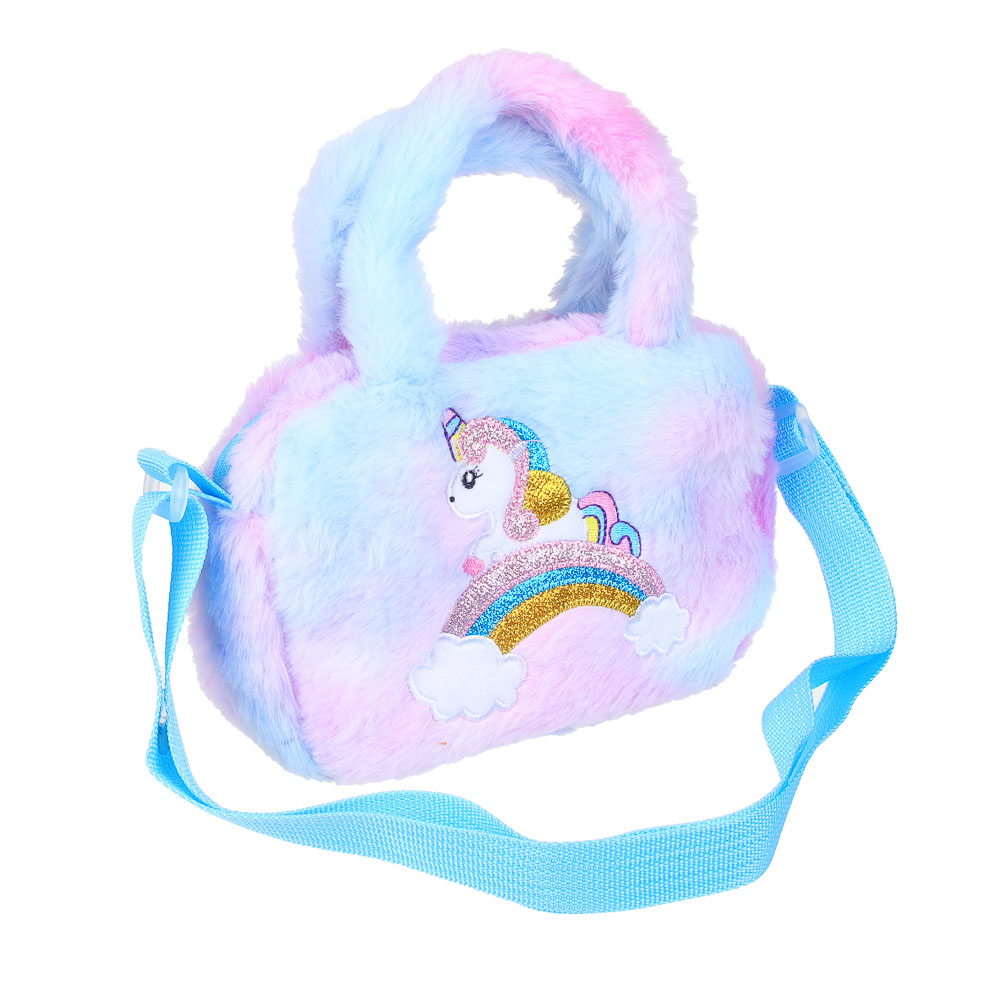 ИГРОЛЕНД Сумка детская мягкая "Единорожка" полиэстер, 17х13х4см, 2 вида, арт.№ 025-038