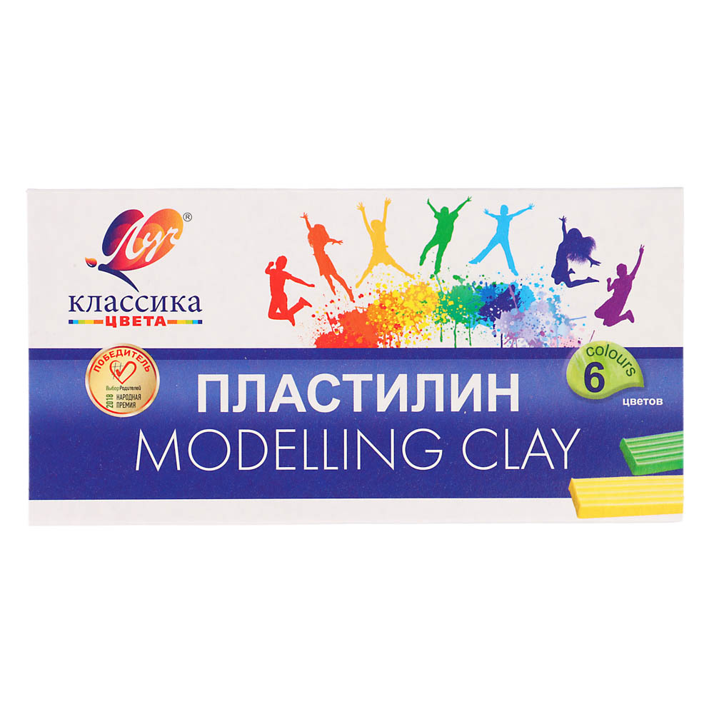 ЛУЧ Пластилин "Классика", 6 цветов, 120 грамм, со стеком, в картонной коробке, арт.№ 239-071