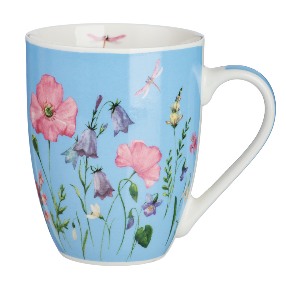 Кружка 350мл, фарфор, "Соцветие", 4 цвета, арт.№ 806-134