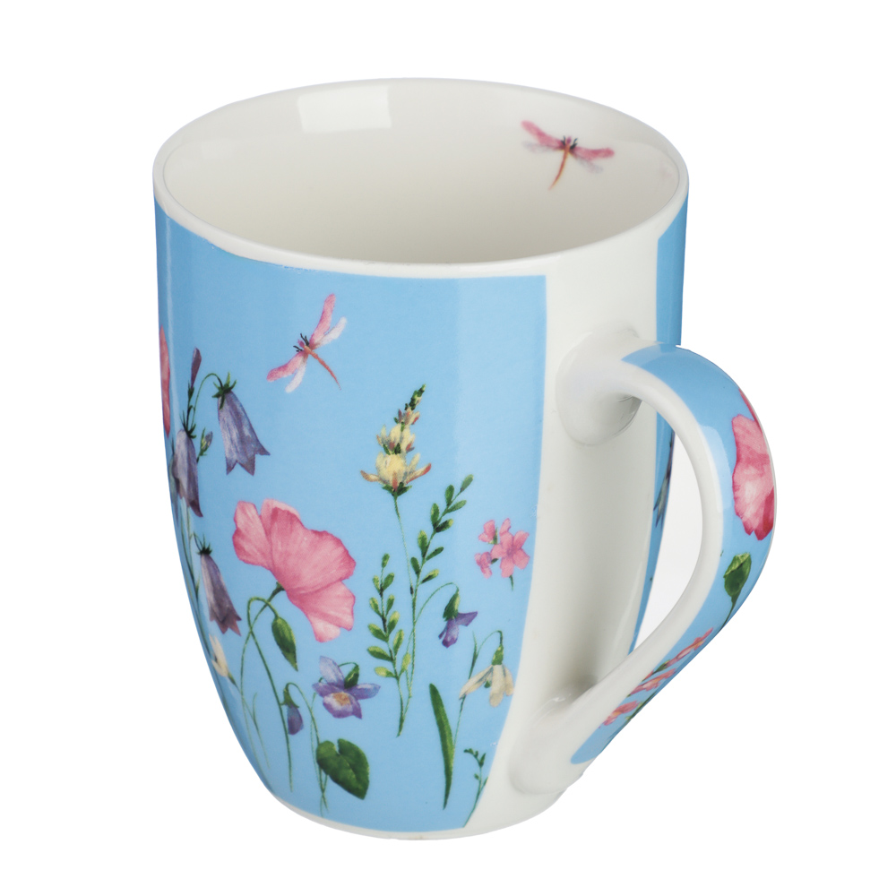 Кружка 350мл, фарфор, "Соцветие", 4 цвета, арт.№ 806-134