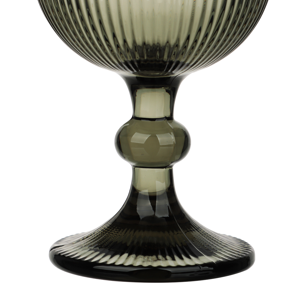 MILLIMI Бокал для вина Грея, 350мл, стекло, серый, рифленый, арт.№ 878-629