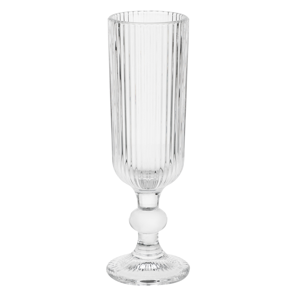 MILLIMI Бокал для шампанского Грея, 150мл, стекло, прозрачный, рифленый, арт.№ 878-632