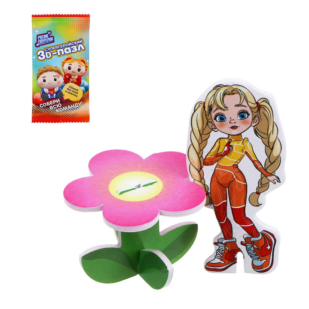 BY Пазл 3Д "Русские Супергерои", 6х8,4см, пенокартон, 25 дизайнов, арт.№ 214-092