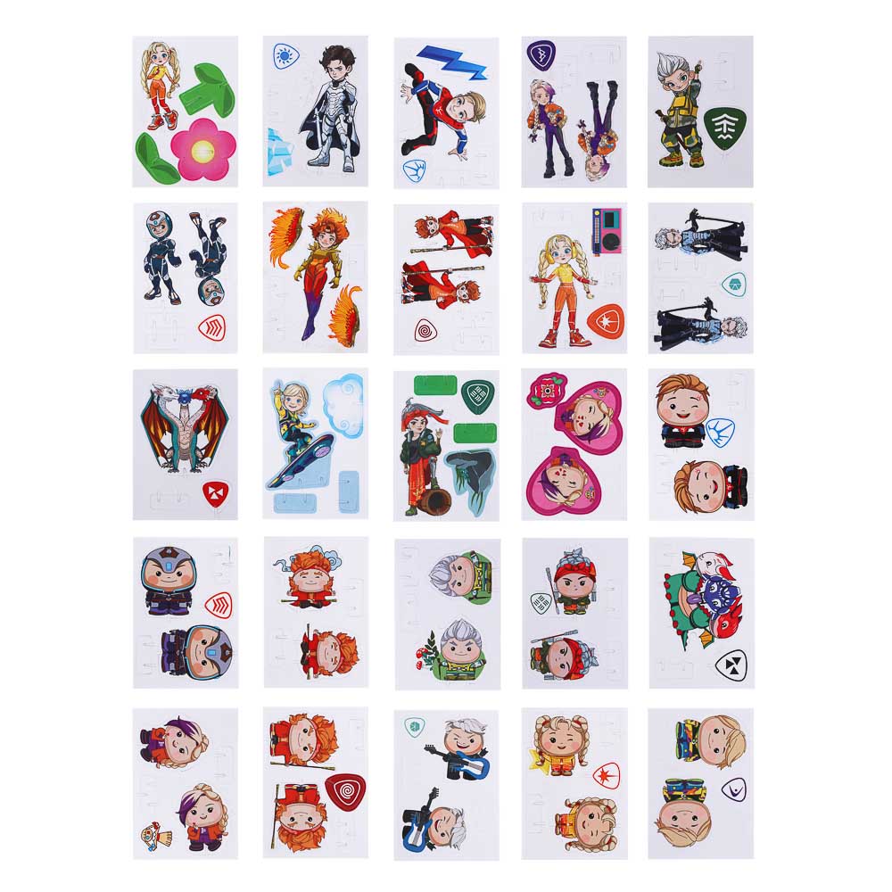 BY Пазл 3Д "Русские Супергерои", 6х8,4см, пенокартон, 25 дизайнов, арт.№ 214-092