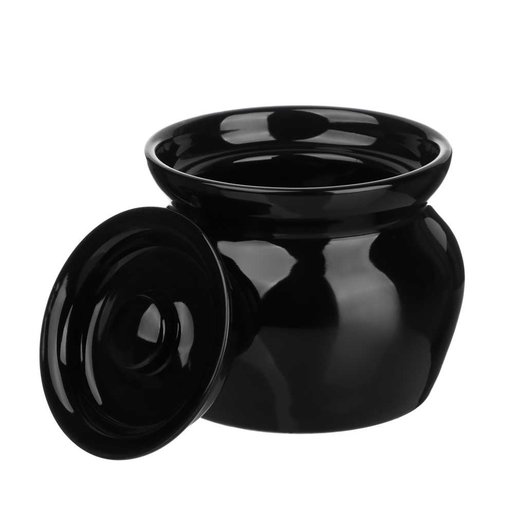 MILLIMI Горшочек для запекания, 400 мл, керамика, черный, арт.№ 824-251