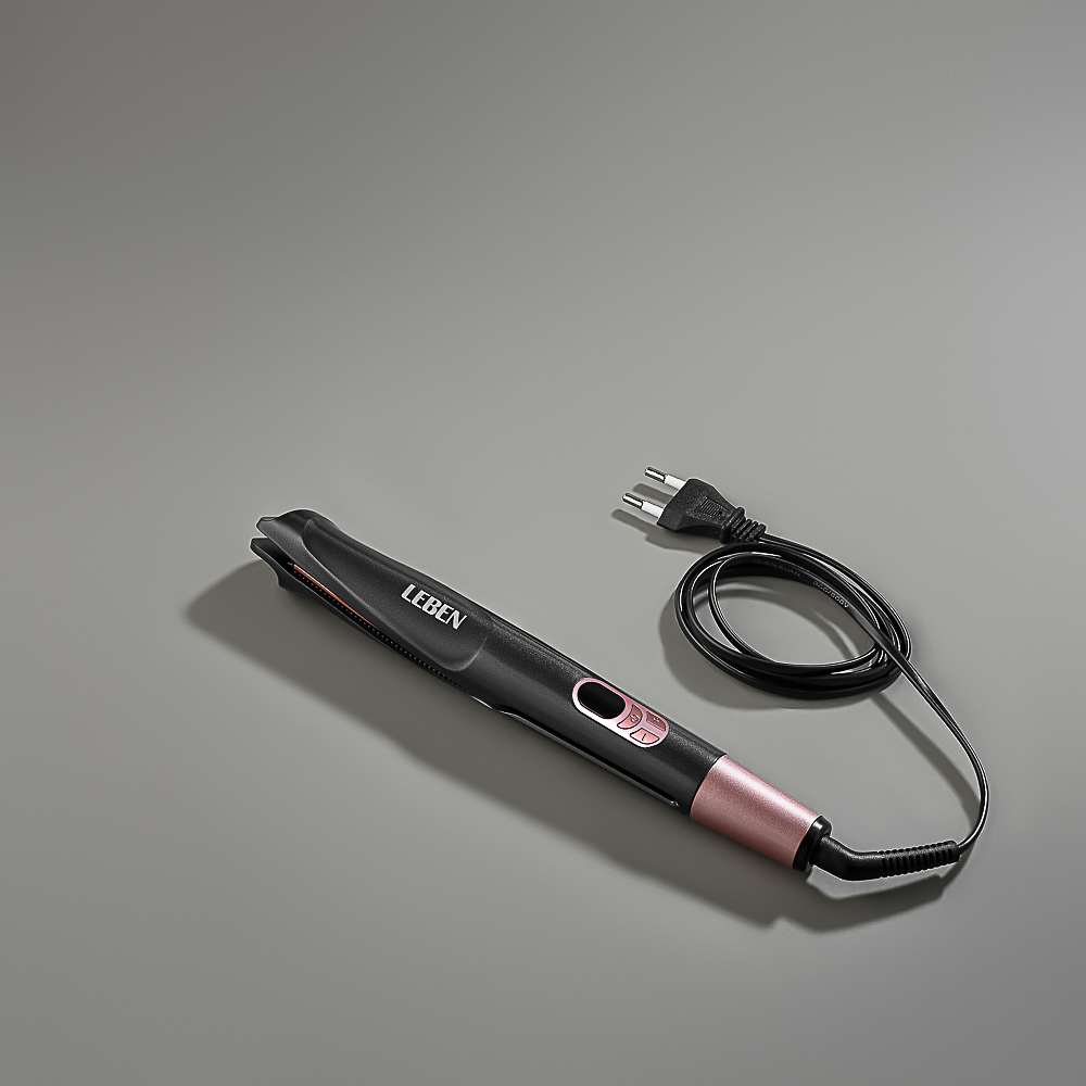 LEBEN Утюжок-выпрямитель для волос с изогнутыми пластинами, керамическое покрытие, арт.№ 259-165