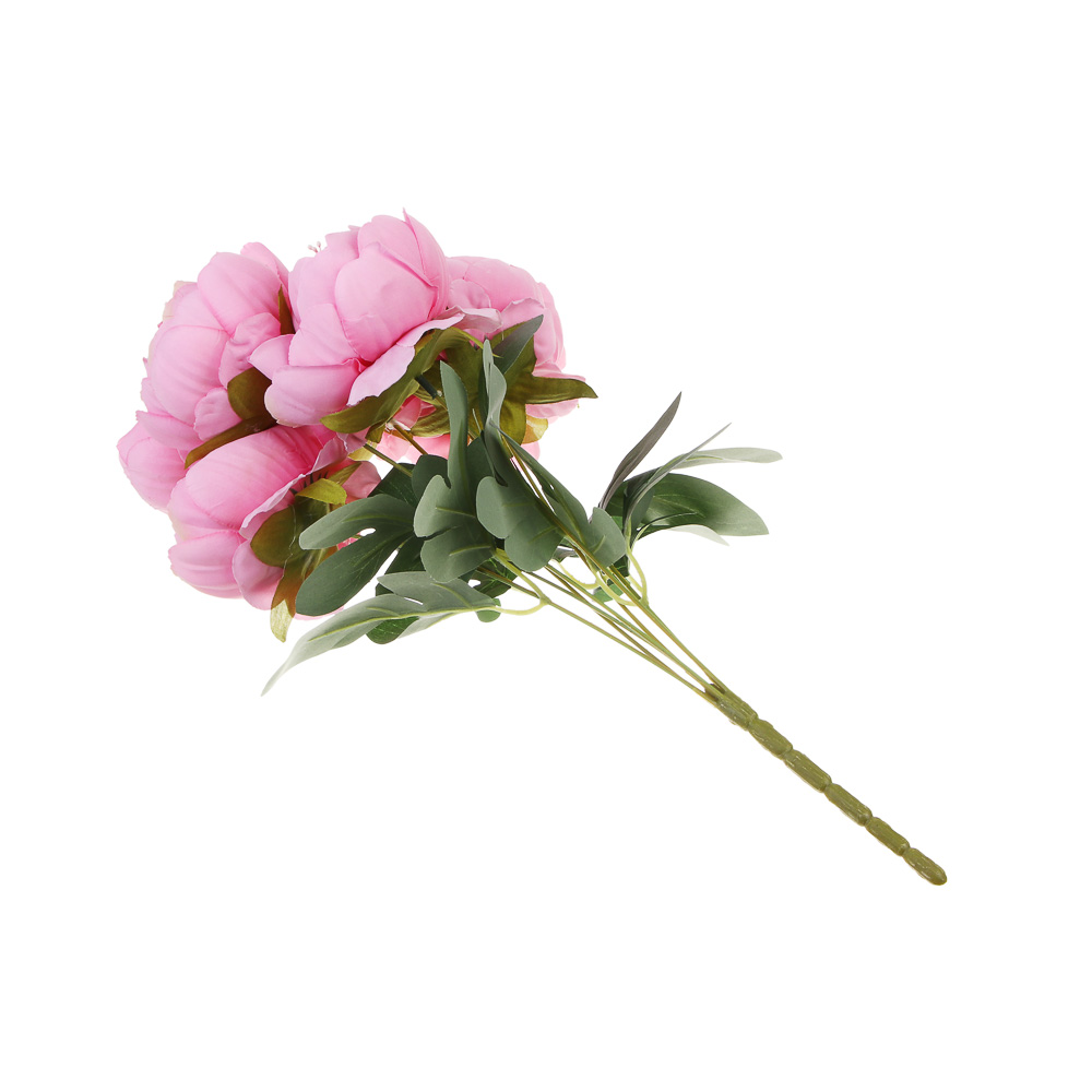 LADECOR Цветок искусственный, пион, букет 7 цветков, 41 см, пластик, ткань, проволока, 5 цветов, арт.№ 426-008