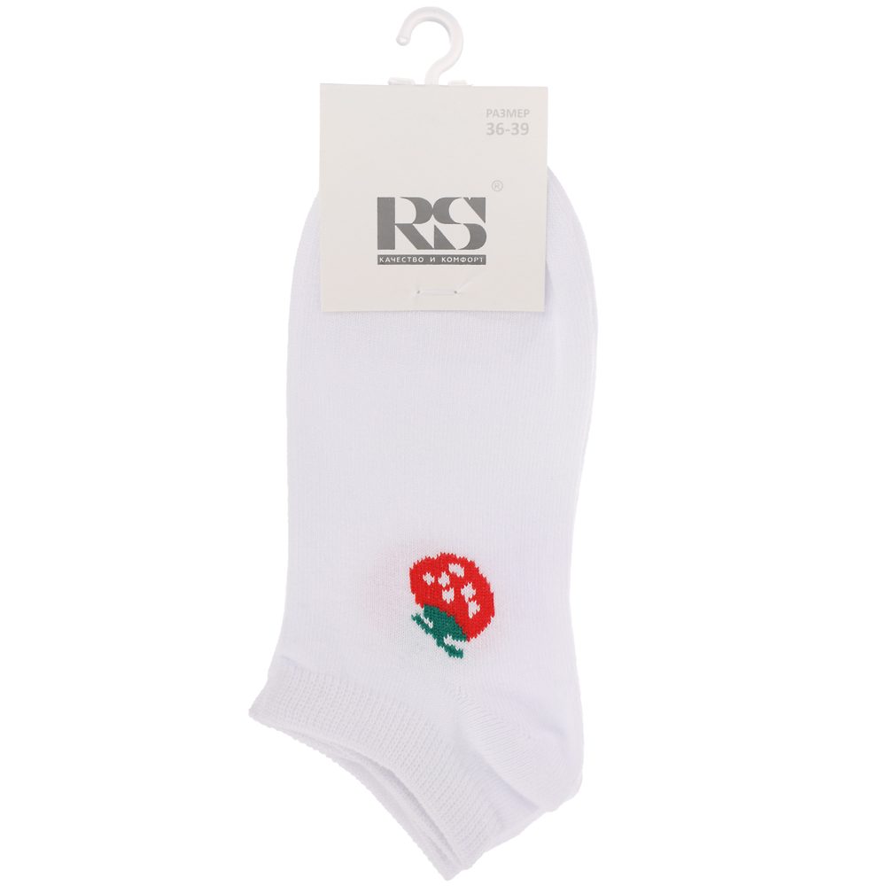 RS Носки женские укороченные, р. 36-39, 78% хлопок, 20% спандекс, 2% латекс, R158, разноцветные, арт.№ 019-488