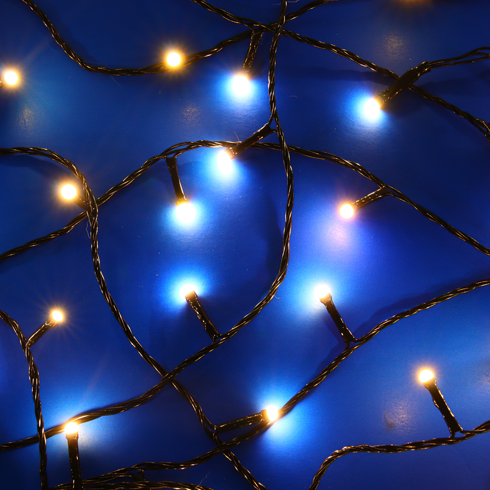 Гирлянда вьюн 20 м СНОУ БУМ, 200 LED ламп, шампань (8 режимов), ПВХ чёрный, 220В, арт.№ 384-218