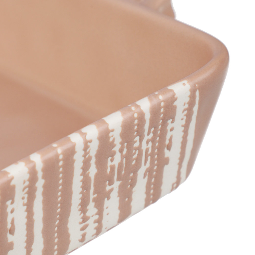 MILLIMI Форма для запекания и сервировки прямоугольная с ручками, керамика, 31х19х5,5 см, объем 1,4 л, бежевая, арт.№ 826-391