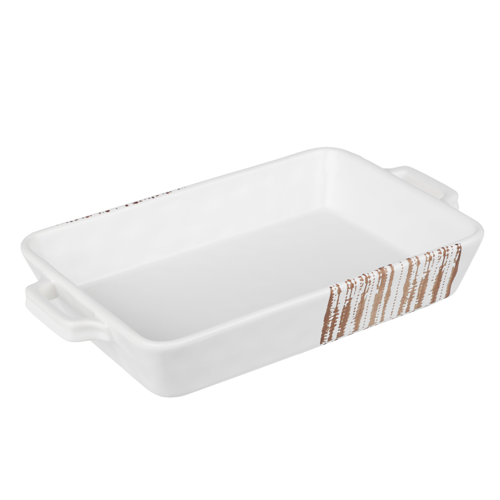 MILLIMI Форма для запекания и сервировки прямоугольная с ручками, керамика, 31х19х5,5 см, объем 1,4 л, белая — купить в МПР MILLIMI Форма для запекания и сервировки прямоугольная с ручками, керамика, 31х19х5,5 см, объем 1,4 л, белая, арт.№ 826-392