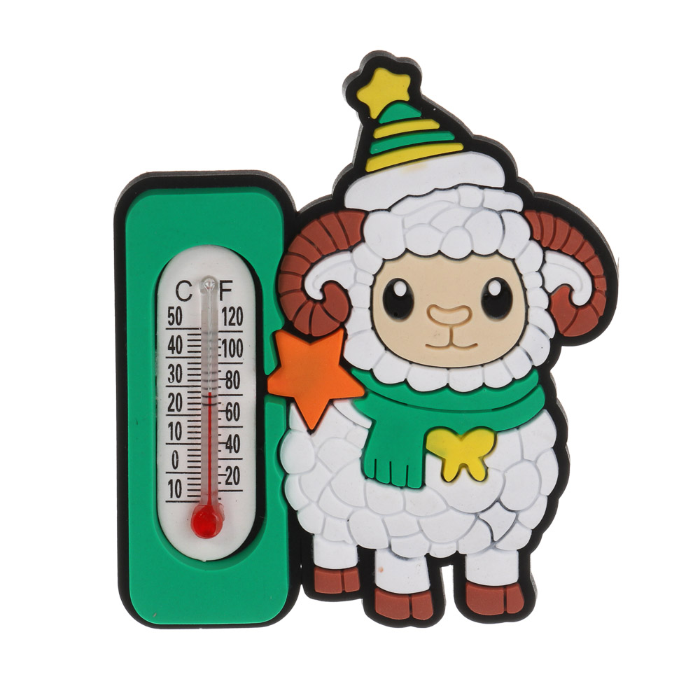 Магнит СНОУ БУМ Символ года термометр, PVC, 2 дизайна, белый, арт.№ 705-047