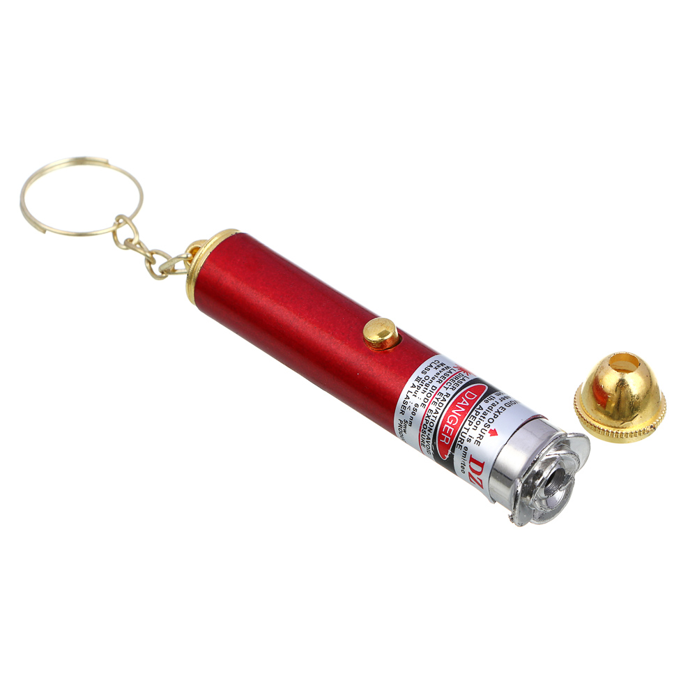 Фонарь-лазерная указка тм РОКОТ, на брелоке, 12 насадок, 3хLR44, арт.№ 227-004