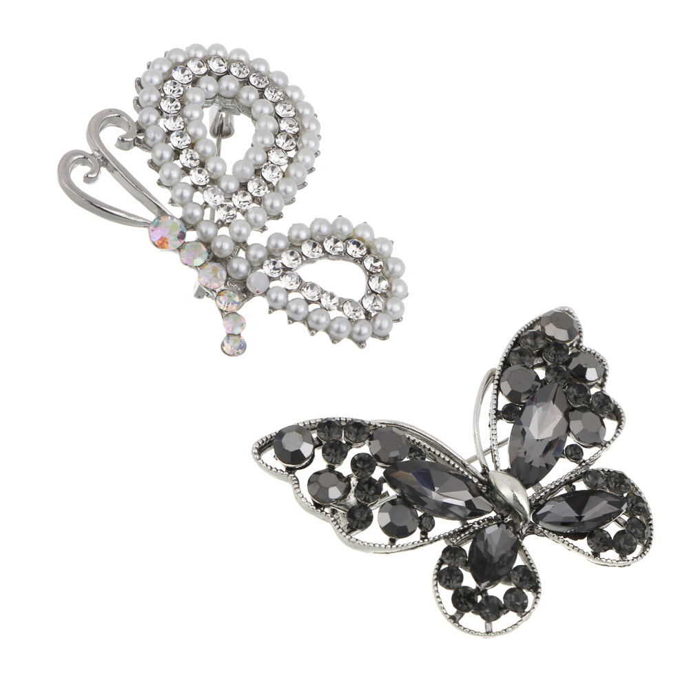 Брошь бабочка, сплав, 2 дизайна, БЖ25-21, арт.№ 023-030