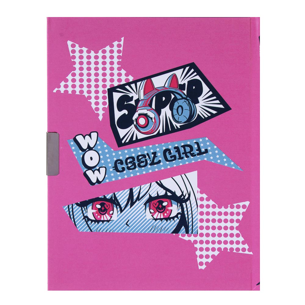 Записная книжка, 13х18 см, с замком, "Аниме/Смайл", с фигурной ручкой, в коробке, арт.№ 524-298