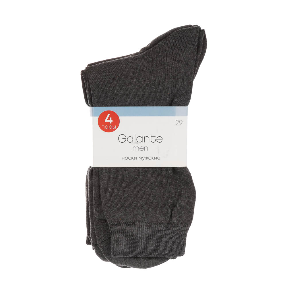 Набор носков 4 пары, GALANTE, р. 29, 70% хлопок, 29% полиамид, 1% эластан, черные, арт.№ 019-538