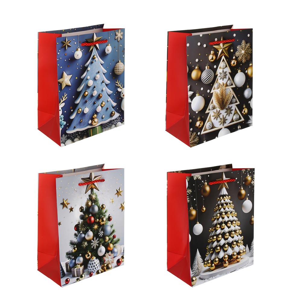 Пакет подарочный тм СНОУ БУМ 18x23x10см, бумага, 4 дизайна, арт.4, арт.№ 507-437