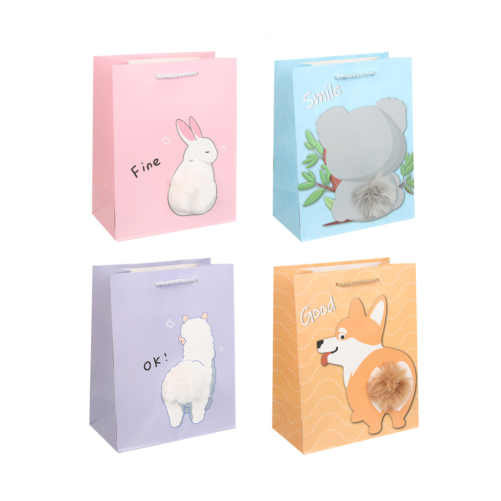 Пакет подарочный тм Fntastic 23x17,7x10см, бумага, 4 дизайна, арт.№ 507-440