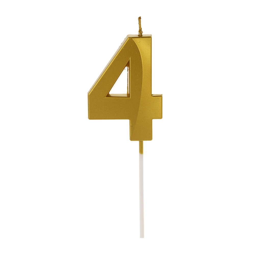 Свеча для торта тм Fntastic 7 см, в форме цифр (4), парафин, арт.№ 506-288