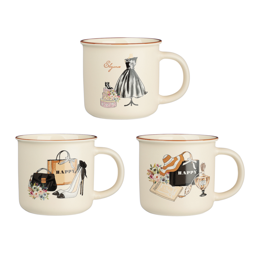 MILLIMI Фэшн Кружка, 380мл, фарфор, 3 дизайна — купить в МПР MILLIMI Фэшн Кружка, 380мл, фарфор, 3 дизайна, арт.№ 806-273