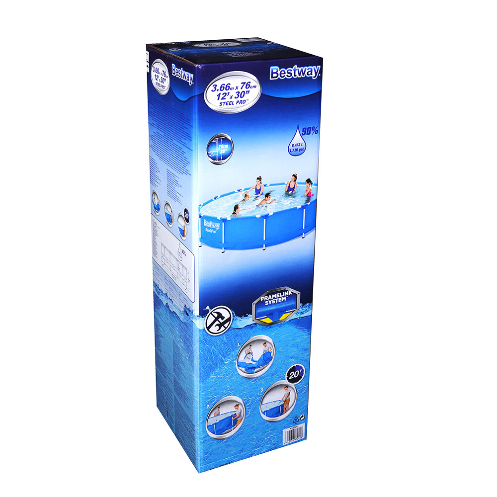 BESTWAY Бассейн каркасный, Fe 45%, PVC 54%, 366см x 76см, 56706, арт.№ 012-019