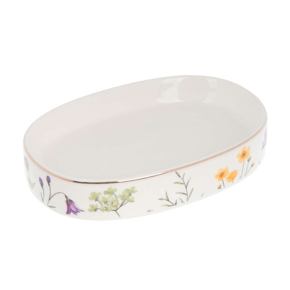 Мыльница тм VETTA Вирджиния, керамогранит, белый, 11,5x8,5x2см, арт.№ 463-587