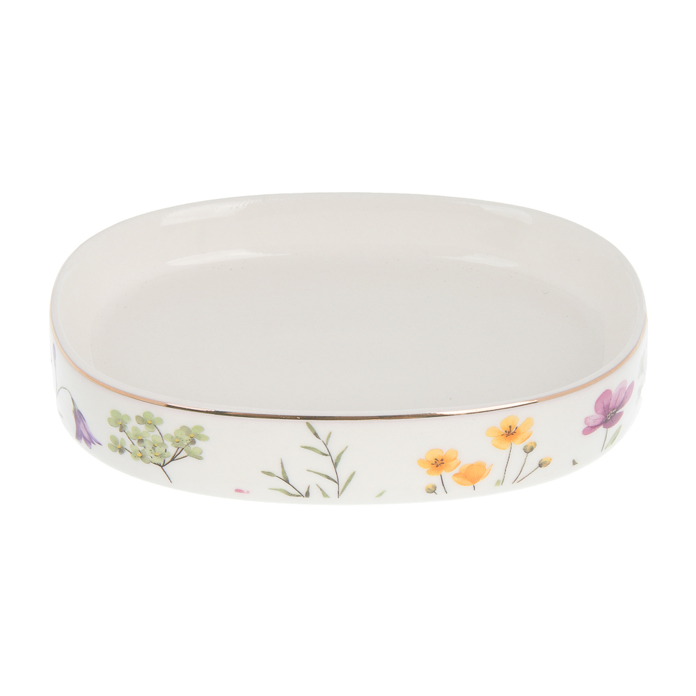 Мыльница тм VETTA Вирджиния, керамогранит, белый, 11,5x8,5x2см, арт.№ 463-587