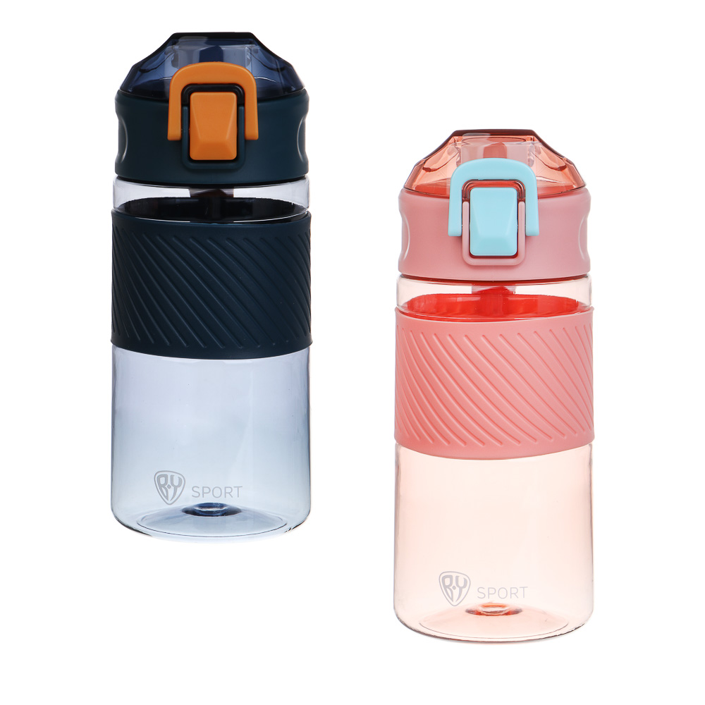 Бутылка спортивная для воды с силиконовым поильником тм BY SPORT, 500мл, 18,5x8,5см, 500мл, PC, 2 цв, арт.№ 088-129
