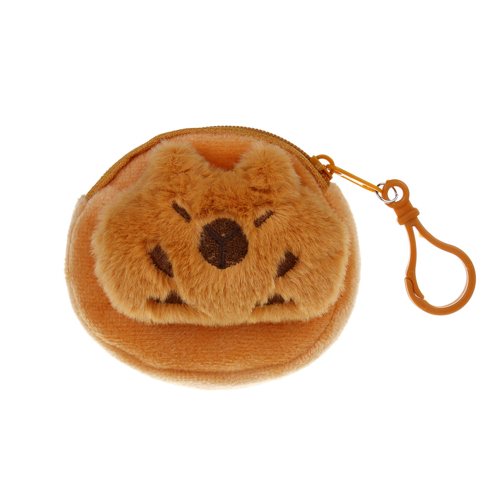 ИГРОЛЕНД Монетница детская мягкая "Капибарик", 8х8х5 см, полиэстер, 3 вида, арт.№ 025-041