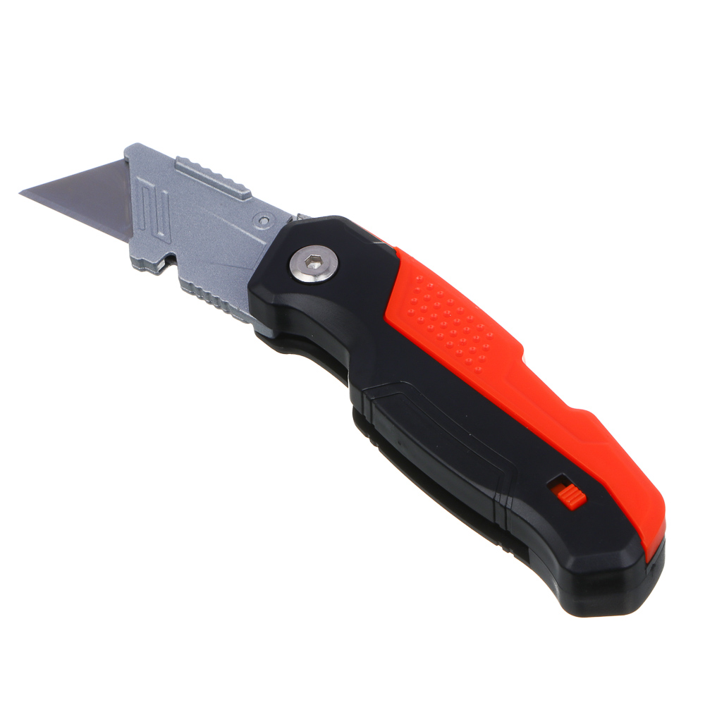 ЕРМАК Нож универсальный складной, пластик, с выдвижным лезвием 19мм трап + 4запас.лезвия, блистер, арт.№ 685-038