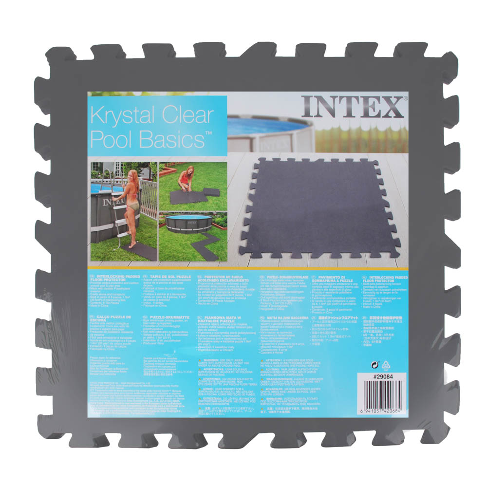 INTEX Подстилка-пазл модульная, мягкая, 50х50х0,5см, 8шт, 1,9м2, 29084, арт.№ 047-032