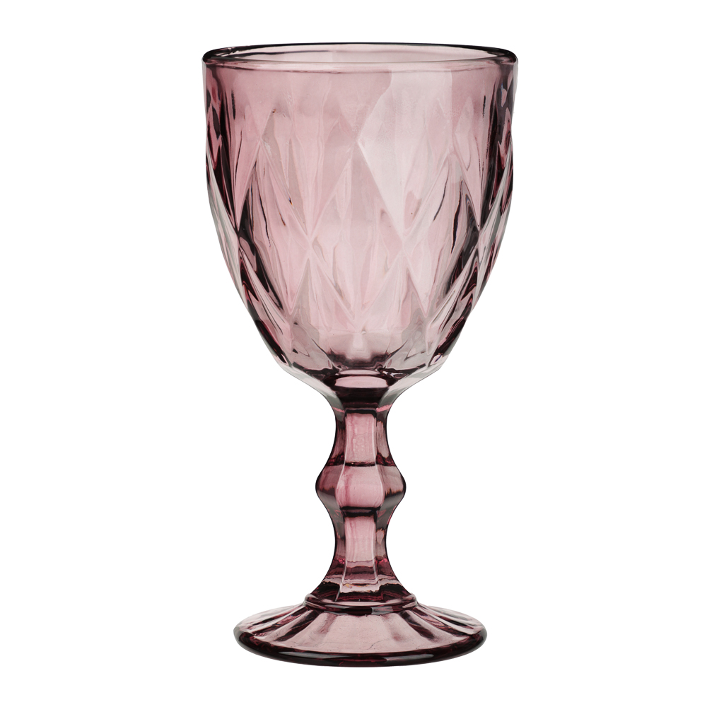 MILLIMI Набор бокалов для вина 6 шт, 320 мл, стекло, бордовый ромб, арт.№ 878-636