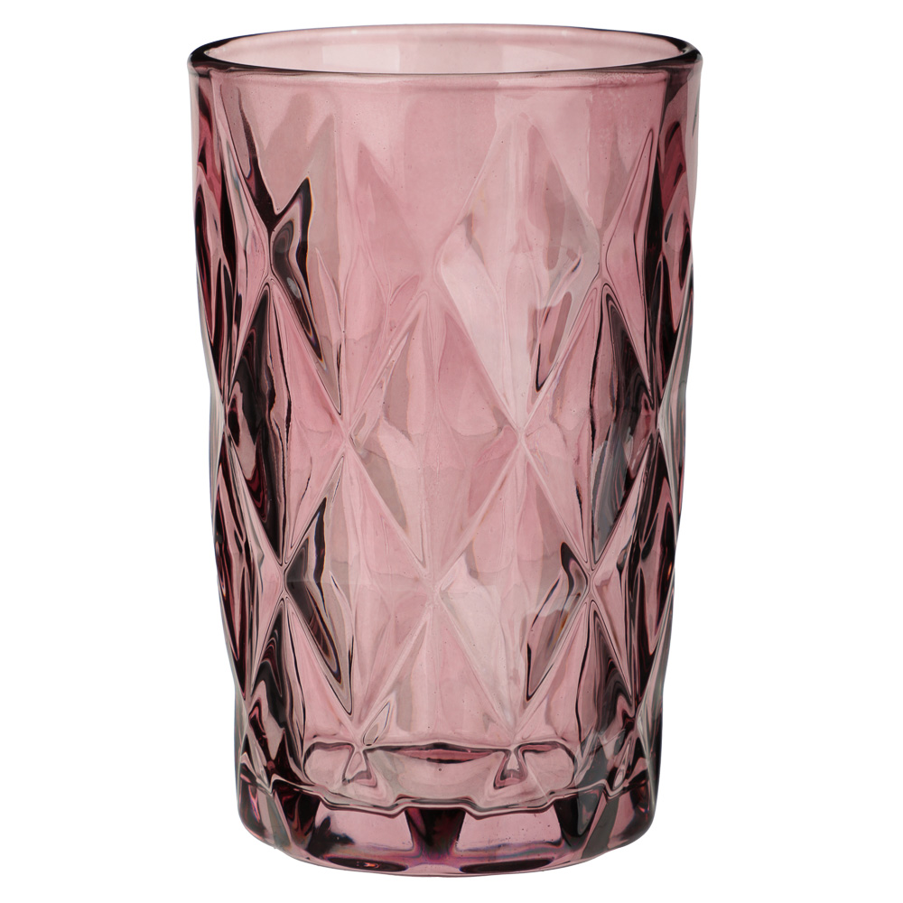 MILLIMI Стакан 350 мл, стекло, бордовый ромб, арт.№ 878-638