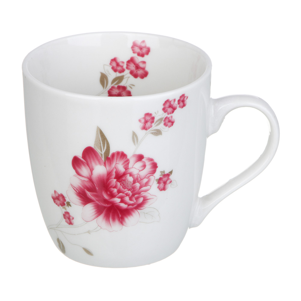 Кружка 250мл, фарфор, "Пионы", 4 дизайна, арт.№ 806-145