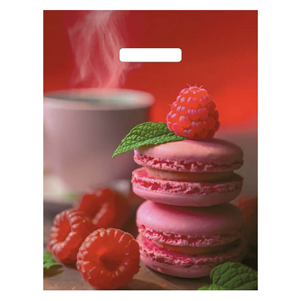 Пакет "Малиновый десерт" с вырубной ручкой 31x40см, арт.№ 568-274