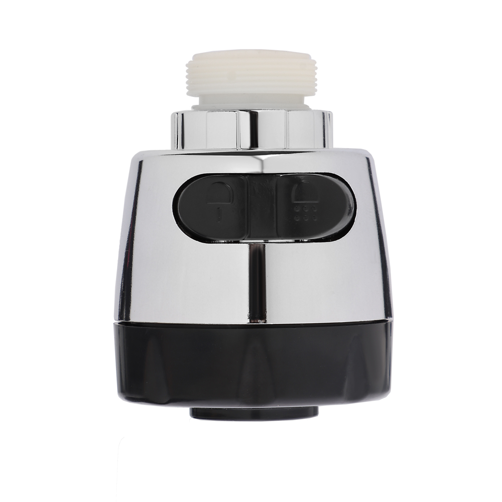 Аэратор-насадка для смесителя, клавишный, 2 режима, пластик, хром/черный, арт.№ 565-140